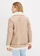 Lange shearling jas met imitatiebont, bonprix