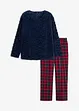 Fleece pyjama met flanellen broek (2-dlg. set), bonprix