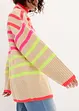 Oversized trui met neon strepen, bonprix