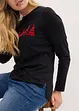 Katoenen longsleeve met kerstmotief, bonprix