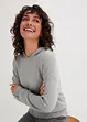 Gebreide hoodie met kangoeroezak van viscosemix, bonprix