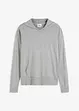 Gebreide hoodie met kangoeroezak van viscosemix, bonprix