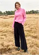 Wijde corduroy broek met high-waist comfortband, bonprix