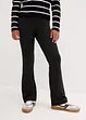 Bootcut jersey broek met geruwde binnenkant, bonprix