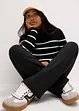 Bootcut jersey broek met geruwde binnenkant, bonprix