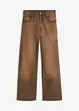 Wide leg jeans met vintage wassing, high waist, bonprix