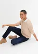 Stretch boyfriend jeans mid waist, met comfortabele band, bonprix