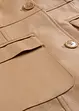 Lange imitatieleren jas met revers, getailleerd, bonprix