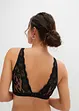 Geribde bralette met biologisch katoen en kant, bonprix