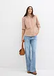 Oversized geruite blouse met pofmouwen, bonprix