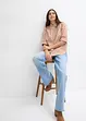 Oversized geruite blouse met pofmouwen, bonprix