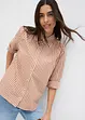 Oversized geruite blouse met pofmouwen, bonprix