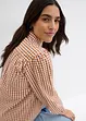 Oversized geruite blouse met pofmouwen, bonprix