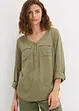 Blouse met lange mouwen en V-hals van vloeiende viscose, bonprix