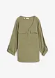 Blouse met lange mouwen en V-hals van vloeiende viscose, bonprix