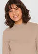 Fijngebreide basic trui met opstaande kraag en gerecycled materiaal, bonprix