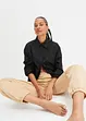 Oversized overhemdblouse met knoopsluiting van katoen, bonprix