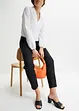 Cropped high waist broek in een linnen-viscosemix, bonprix