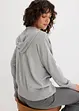 Gebreide hoodie met kangoeroezak van viscosemix, bonprix