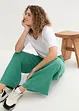 Wijde broek van gestructureerde jersey, high waist, bonprix