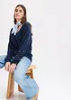 Knus fleece shirt met parels, bonprix