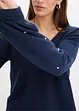 Knus fleece shirt met parels, bonprix