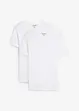 T-shirt van biologisch katoen, slim fit (set van 2), bonprix