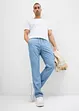 Instapjeans met linnen regular fit, straight, bonprix