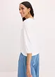 Shirt met 3/4 mouwen en kant in een wikkelllook, bonprix