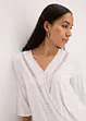 Shirt met 3/4 mouwen en kant in een wikkelllook, bonprix