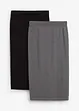 Jersey kokerrok (set van 2), bonprix