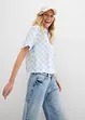 Geruite blouse met korte mouwen, bonprix