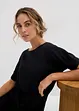 Midi jurk met elastische boorden aan de mouwen en riem, bonprix