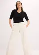 Wide leg broek met stretch, bonprix