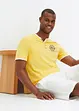 Henley shirt met korte mouwen (set van 2), van biologisch katoen, bonprix