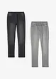 Jegging met mid waist (set van 2), bonprix