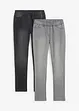 Jegging met mid waist (set van 2), bonprix