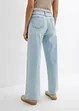 Wide leg jeans met franjes aan de zijkanten, mid waist, bonprix