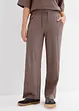 Wijde jersey broek van interlock, bonprix
