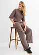 Wijde jersey broek van interlock, bonprix
