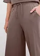 Wijde jersey broek van interlock, bonprix