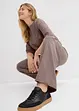 Wijde jersey broek van interlock, bonprix
