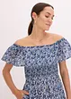 Boho midi jurk van licht katoen met een carmen-hals, bonprix