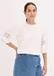 Blouse met korte mouwen en linnen, bonprix