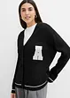 Oversized gebreid vest met borduursel, bonprix