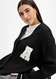 Oversized gebreid vest met borduursel, bonprix