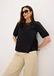 Blouse met korte mouwen en kant, bonprix