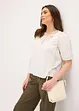 Blouse met korte mouwen en kant, bonprix