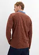 Poloshirt met geweven kraag, lange mouw, bonprix