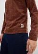 Poloshirt met geweven kraag, lange mouw, bonprix